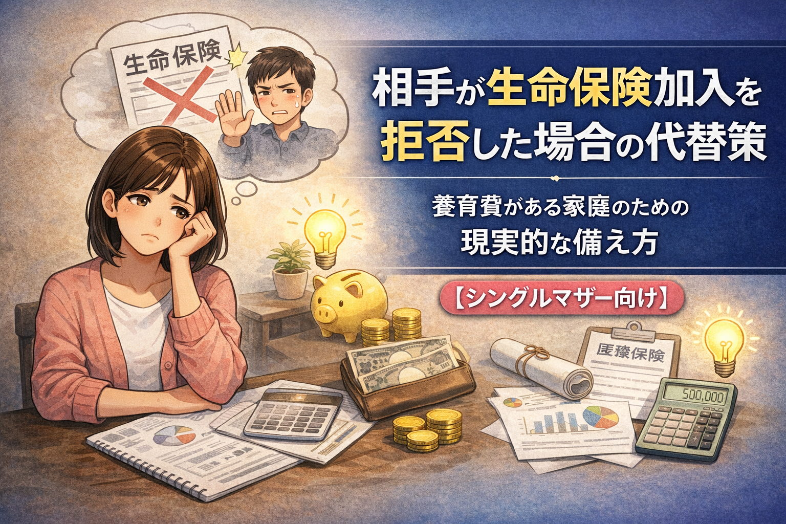 相手が生命保険加入を拒否した場合の代替策｜養育費がある家庭のための現実的な備え方【シングルマザー向け】