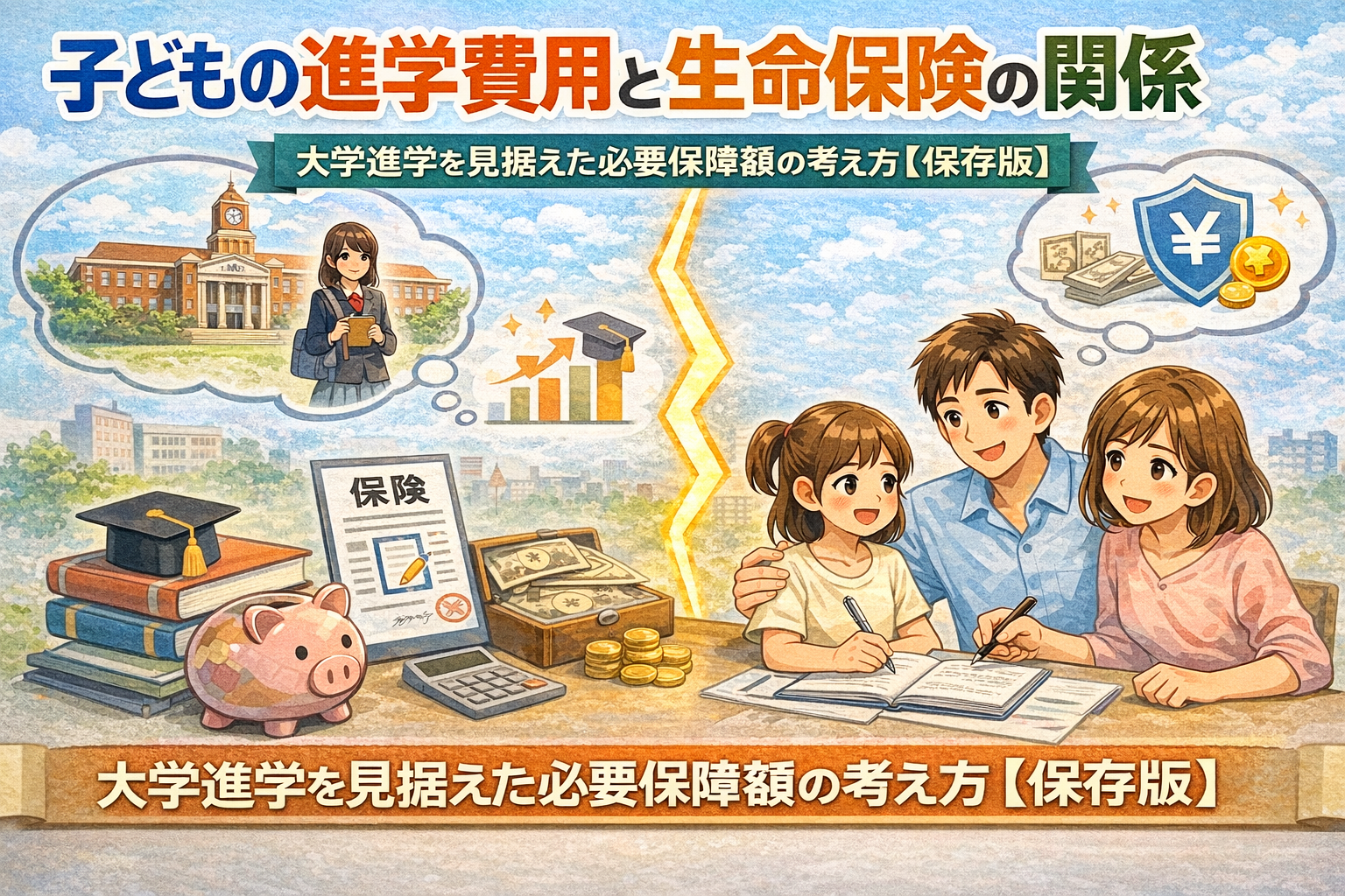 子どもの進学費用と生命保険の関係｜大学進学を見据えた必要保障額の考え方【保存版】