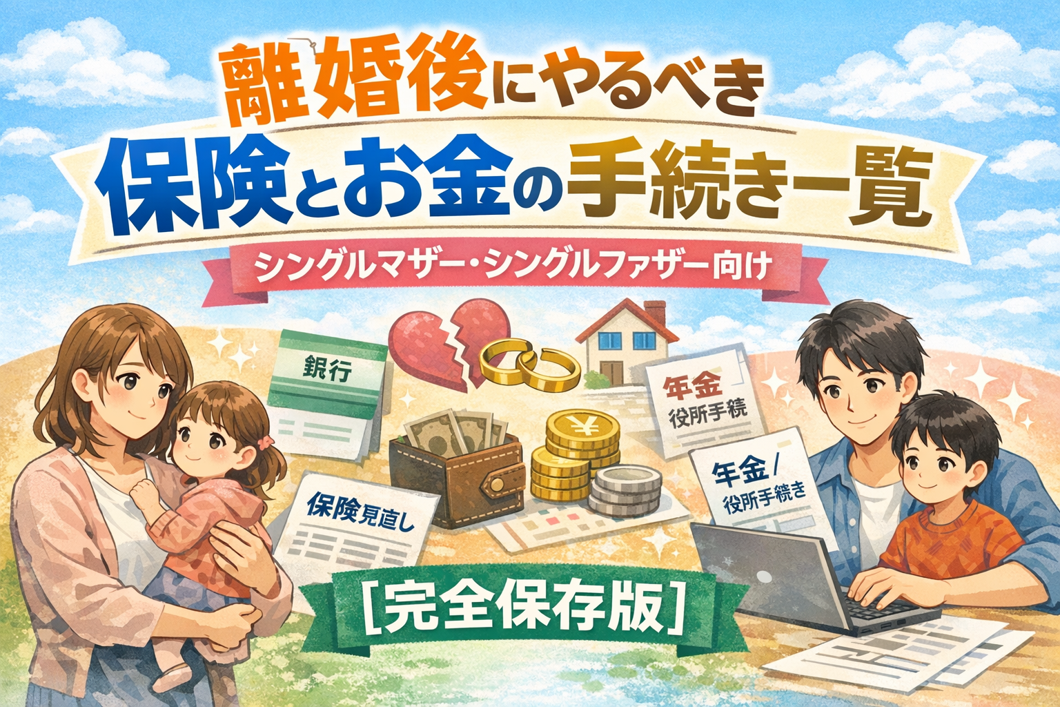 離婚後にやるべき保険とお金の手続き一覧｜シングルマザー・シングルファザー向け【完全保存版】